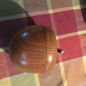 Apple Acacia Wood Handmade Bowl w- lid